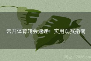 云开体育转会速递：实用观赛指南