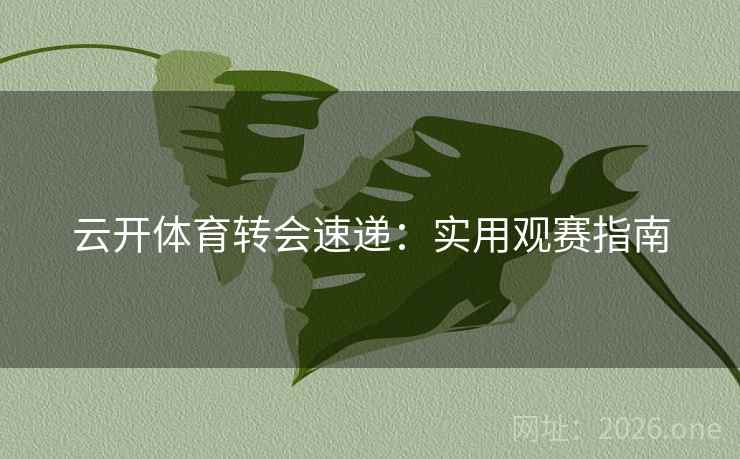 云开体育转会速递：实用观赛指南
